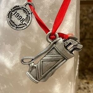 Vintage 1998 Metal Golf Bag Ornament